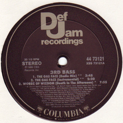 3rd Bass : The Gas Face / Wordz Of Wizdom (12")
