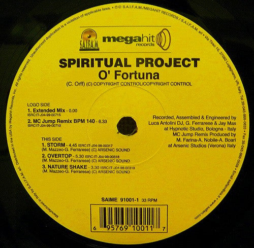 Spiritual Project : O' Fortuna (12")