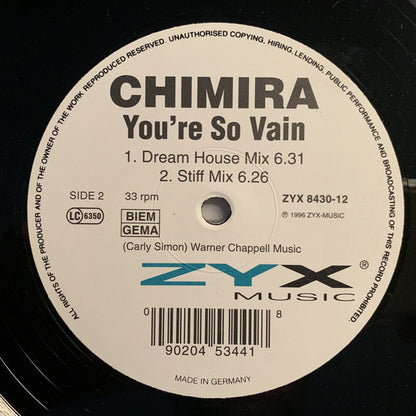 Chimira : You're So Vain (12", Maxi)