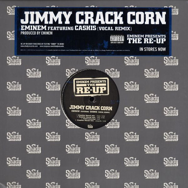 Eminem Featuring Ca$his : Jimmy Crack Corn (Vocal Remix) (12", Promo)
