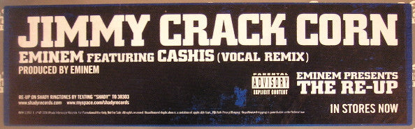 Eminem Featuring Ca$his : Jimmy Crack Corn (Vocal Remix) (12", Promo)