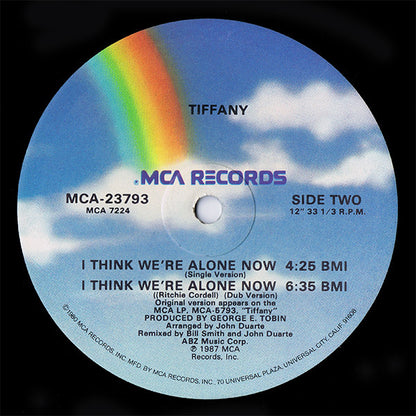 Tiffany : I Think We're Alone Now (The 12 Inch Remix) (12", Single, Glo)