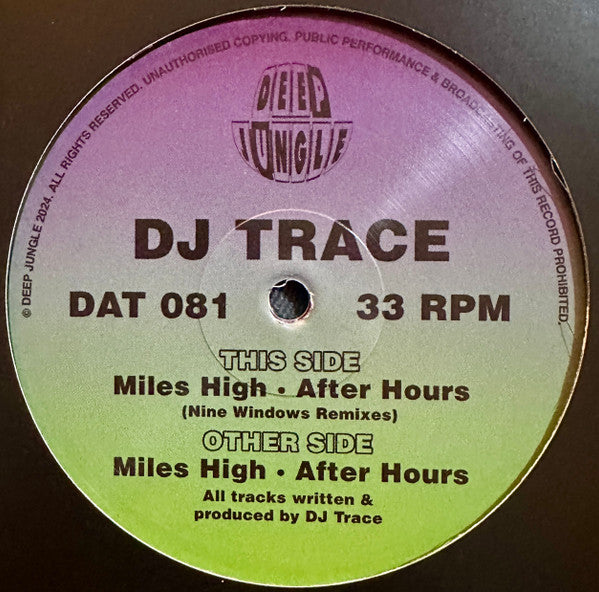 DJ Trace : Miles High / After Hours + Remixes  (12", EP)