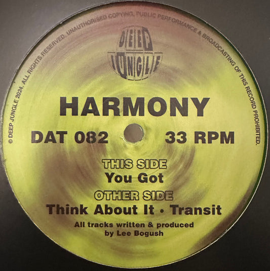 Harmony* : You Got / Think About It / Transit  (12", EP)