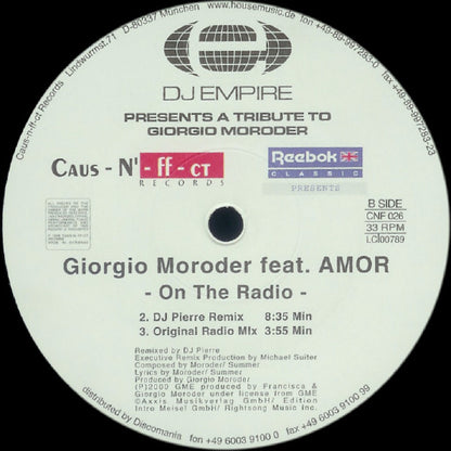Giorgio Moroder Feat. Amor : On The Radio (12")