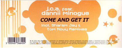J.C.A.* Feat. Dannii Minogue : Come And Get It (12")