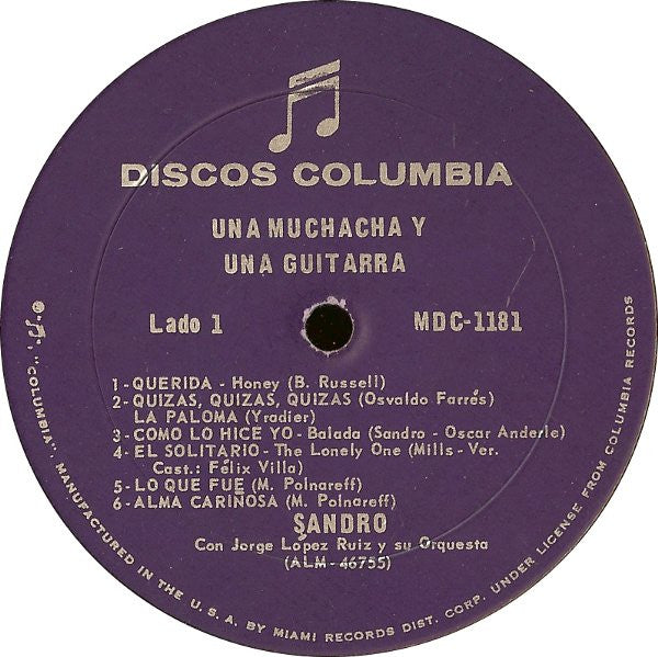 Sandro (25) : Una Muchacha Y Una Guitarra (LP)