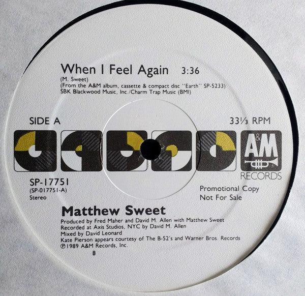 Matthew Sweet : When I Feel Again (12", Promo)