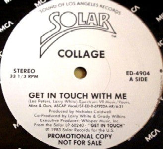 Collage (3) : Get In Touch With Me (12", Promo)