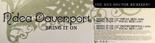 N'Dea Davenport : Bring It On (The Hex Hector Remixes) (12", Promo)