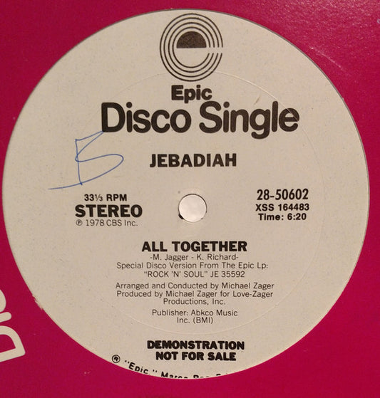 Jebadiah : All Together (12", Promo)