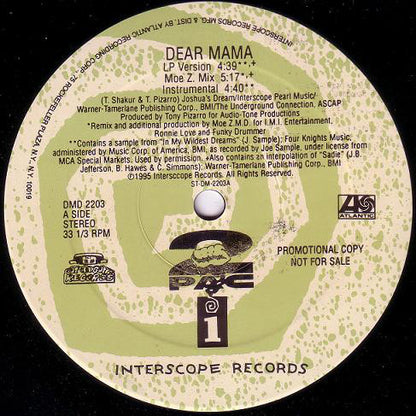 2Pac : Dear Mama / Old School (12", Promo)
