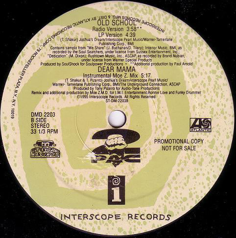 2Pac : Dear Mama / Old School (12", Promo)
