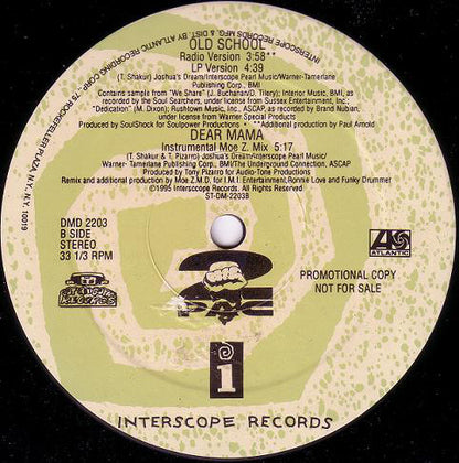 2Pac : Dear Mama / Old School (12", Promo)
