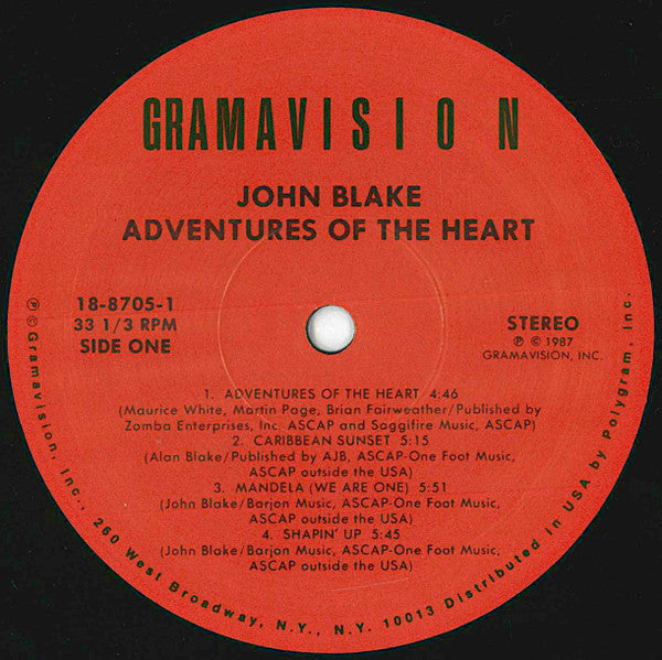 John Blake : Adventures Of The Heart (LP, Album)