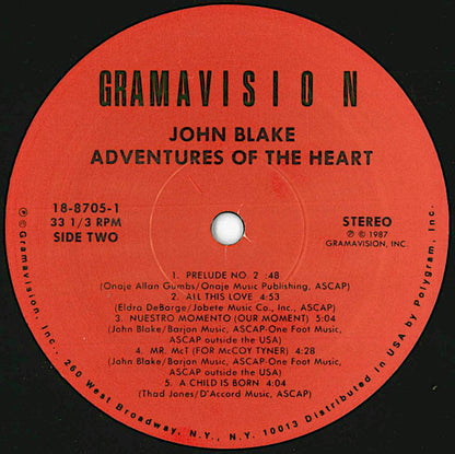 John Blake : Adventures Of The Heart (LP, Album)