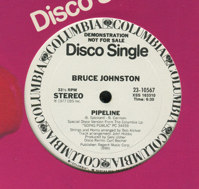 Bruce Johnston : Pipeline (12", Promo)
