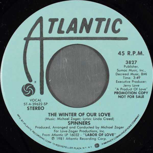 Spinners : The Winter Of Our Love (7", Mono, Promo)