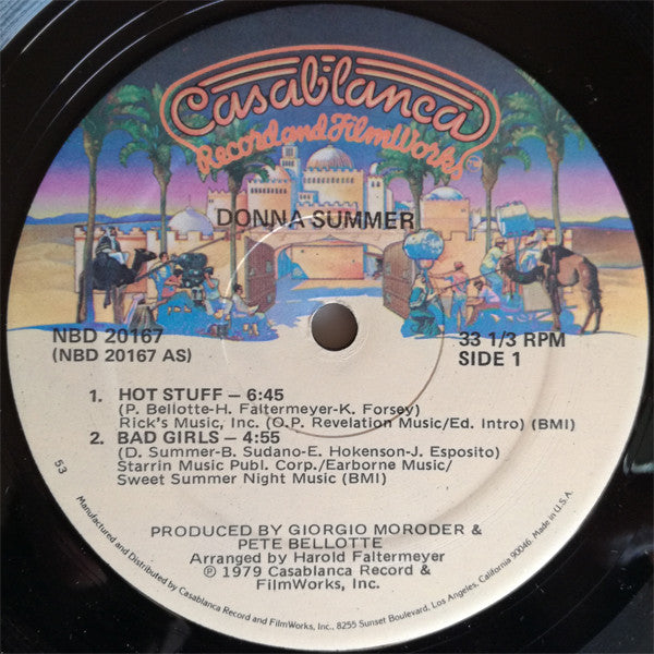 Donna Summer : Hot Stuff / Bad Girls (12", S/Sided, Mixed, 53)