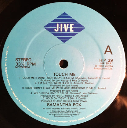 Samantha Fox : Touch Me (LP, Album)