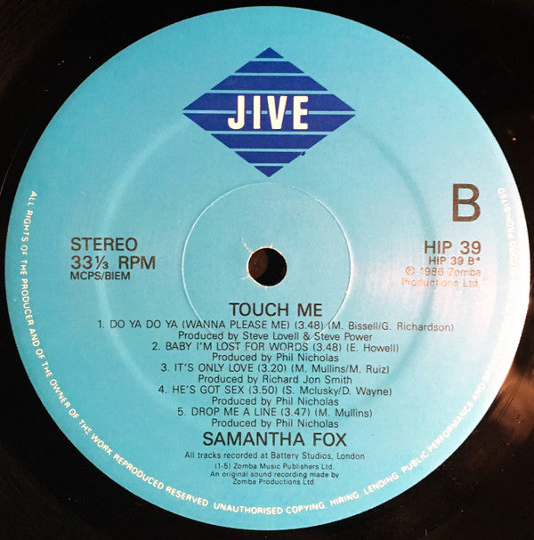 Samantha Fox : Touch Me (LP, Album)