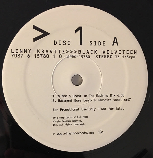 Lenny Kravitz : Black Velveteen (2x12", Promo)