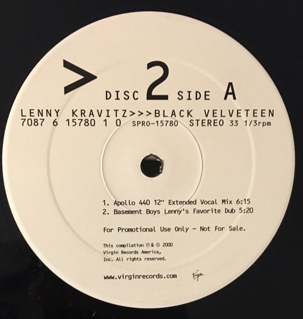 Lenny Kravitz : Black Velveteen (2x12", Promo)