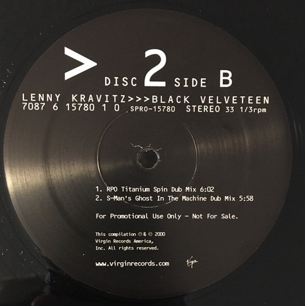 Lenny Kravitz : Black Velveteen (2x12", Promo)