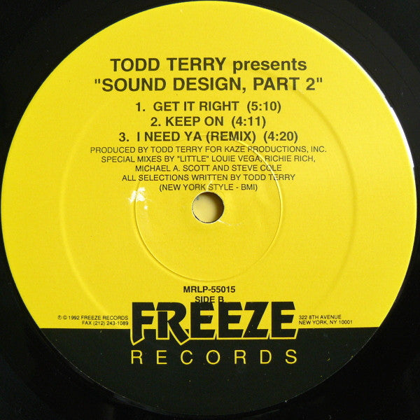 Todd Terry Presents Sound Design : Sound Design Part II (2xLP)