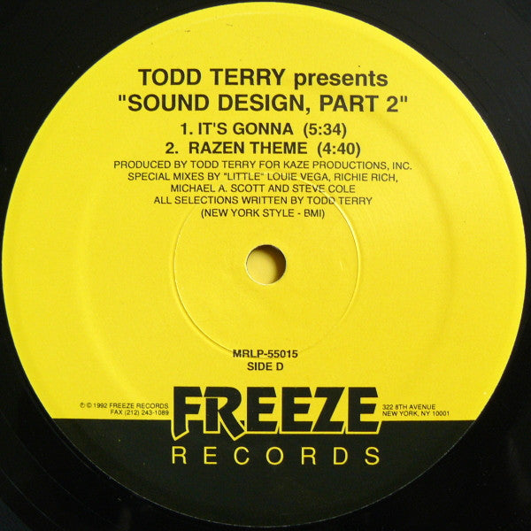 Todd Terry Presents Sound Design : Sound Design Part II (2xLP)
