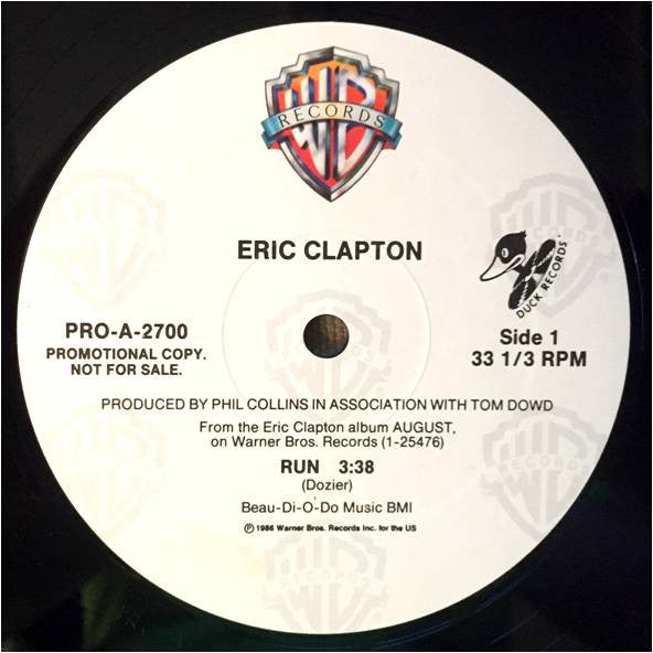 Eric Clapton : Run (12", Promo)