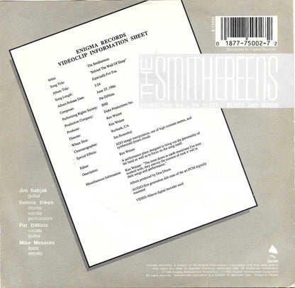 The Smithereens : Behind The Wall Of Sleep (7", All)