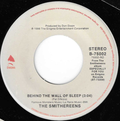 The Smithereens : Behind The Wall Of Sleep (7", All)