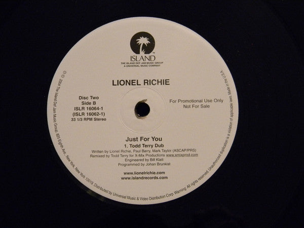 Lionel Richie : Just For You - The Dance Remixes (2x12", Promo)