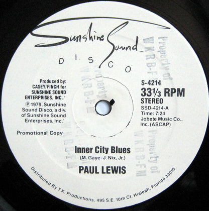Paul Lewis : Girl, You Need A Change Of Mind / Inner City Blues (12", Promo)