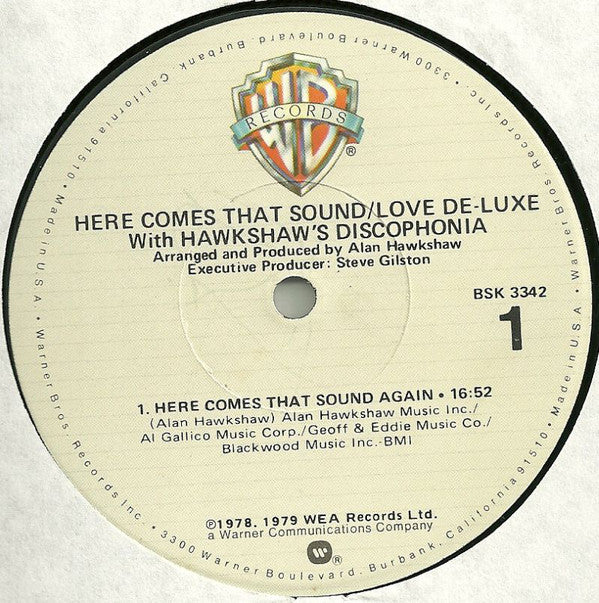 Love De-Luxe With Hawkshaw's Discophonia : Here Comes That Sound (LP, Album)