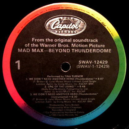 Tina Turner, Maurice Jarre : Mad Max Beyond Thunderdome (Original Motion Picture Soundtrack) (LP, Album, Jac)