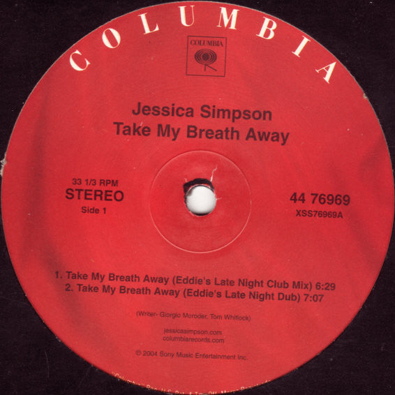 Jessica Simpson : Take My Breath Away (12" Remixes) (12")
