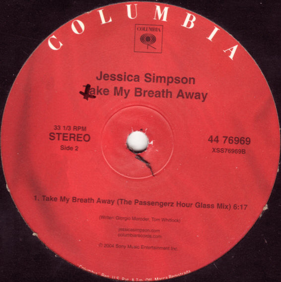 Jessica Simpson : Take My Breath Away (12" Remixes) (12")