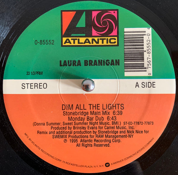 Laura Branigan : Dim All The Lights (The Stonebridge Mixes) (12", Single)