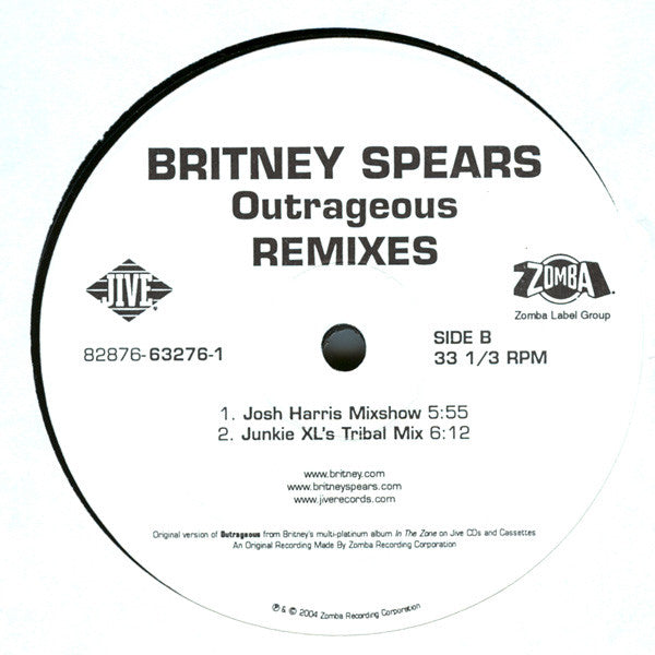 Britney Spears : Outrageous (Remixes) (12")
