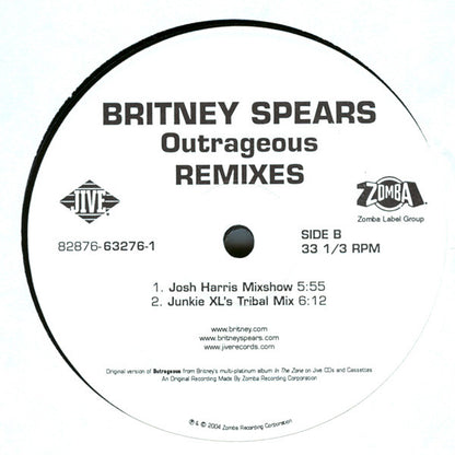 Britney Spears : Outrageous (Remixes) (12")