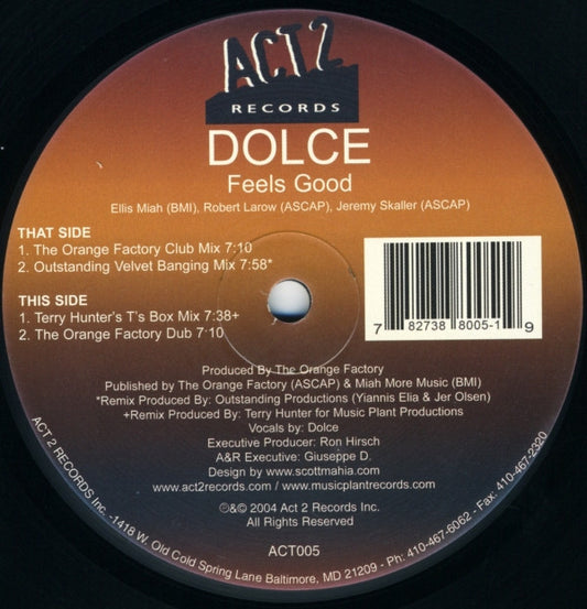 Dolce : Feels Good (12")