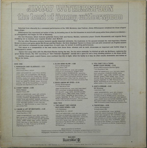 Jimmy Witherspoon : The Best Of Jimmy Witherspoon (LP, Comp, Ter)