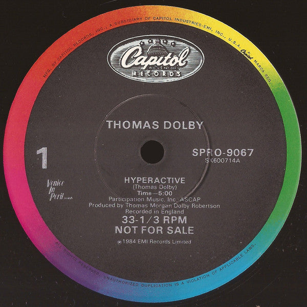 Thomas Dolby : Hyperactive (12", Promo)