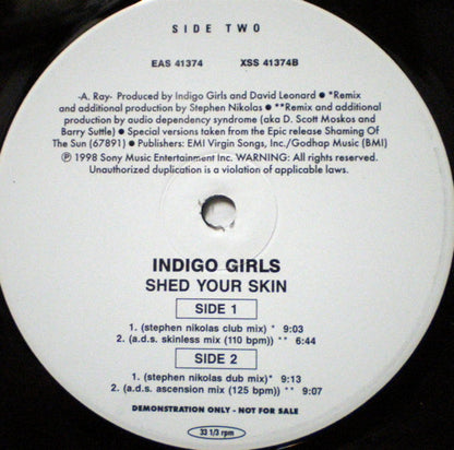 Indigo Girls : Shed Your Skin (12", Promo)