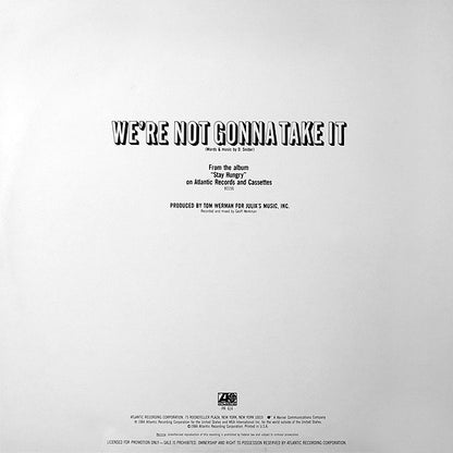 Twisted Sister : We're Not Gonna Take It (12", Single, Promo)