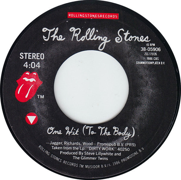 The Rolling Stones : One Hit (To The Body) (7", Single, Styrene, Car)