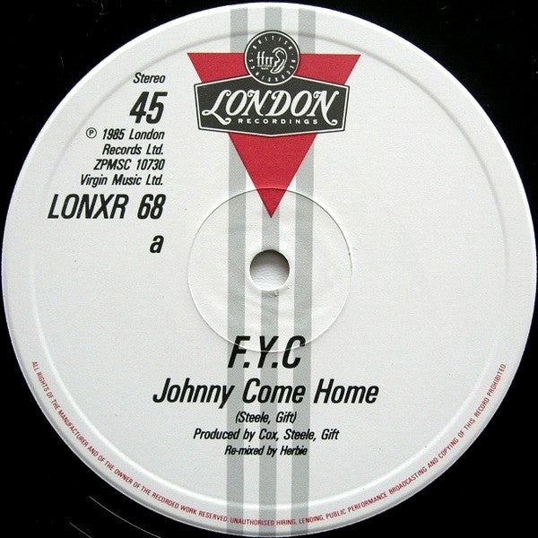 FYC* : Johnny Come Home (Remix) (12", Single, Pic)