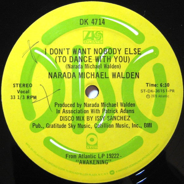 Narada Michael Walden : I Don't Want Nobody Else (To Dance With You) / Will You Ever Know (12")